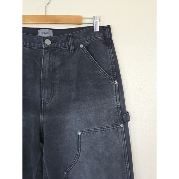 ELWOOD Industry Pant Size 32 Carpenter Utility Denim Jeans Black - Picture 2 of 13